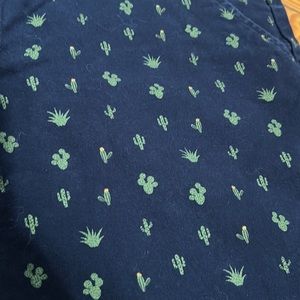 Public Record Navy And Green Cactus Shorts Sz 32